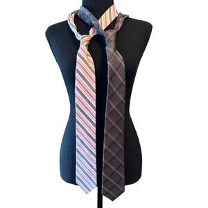 EXPRESS Pink Gray Silk Tie Bundle